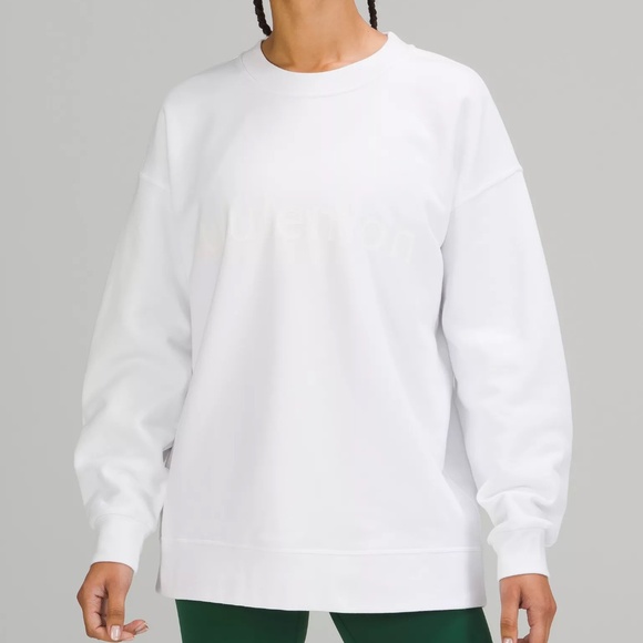 Lululemon / Perfectly Oversized Crew *Graphic / White / Size 10 - Picture 2 of 3